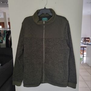 Arthur Beale Zip Up Jacket Mens Size Large Green With Pockets Outerwear